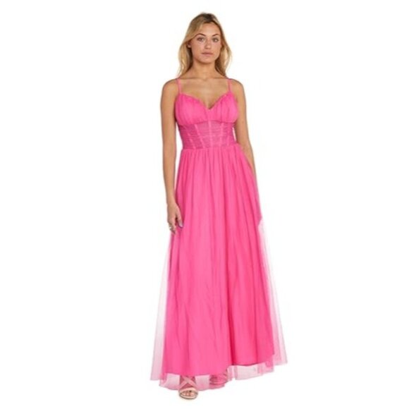 Size 5* MORGAN AND CO. Women's Corset Gown W/Sweetheart Neck & Spaghetti Straps, - Picture 1 of 9